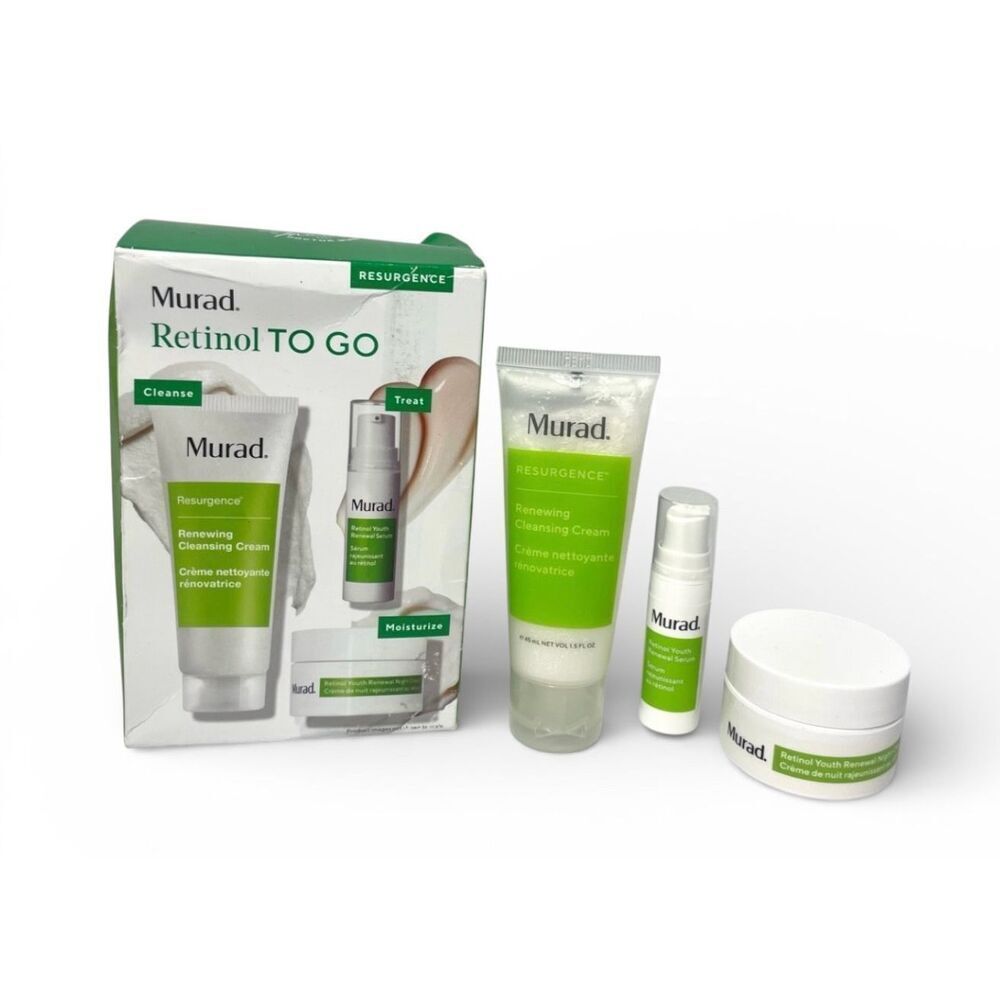 MURAD Retinol To Go Resurgence Cleanse Repair Moisturize 3 pc set NIB